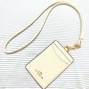 COACH Crossgrain Leather Lanyard Badge ID Holder